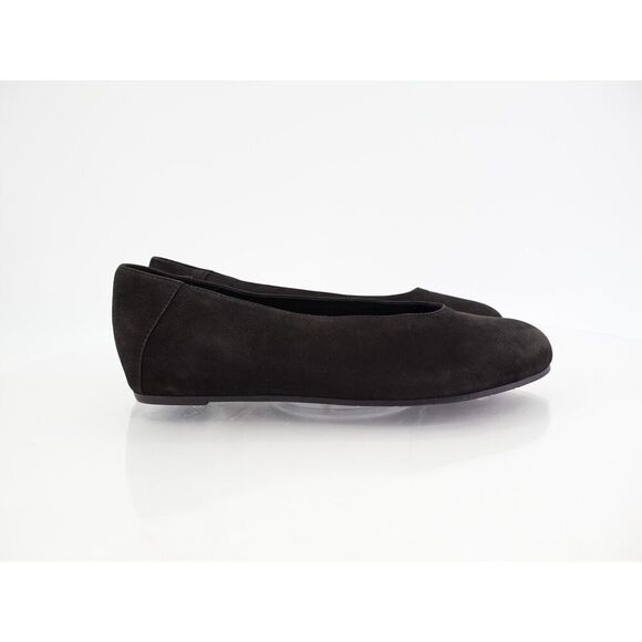 Eileen Fisher Womens Una Hidden Wedge Ballet Flats Size 8 Black Suede Round Toe - Picture 2 of 8